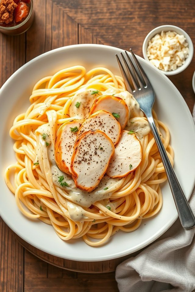 pasta with creamy sauce