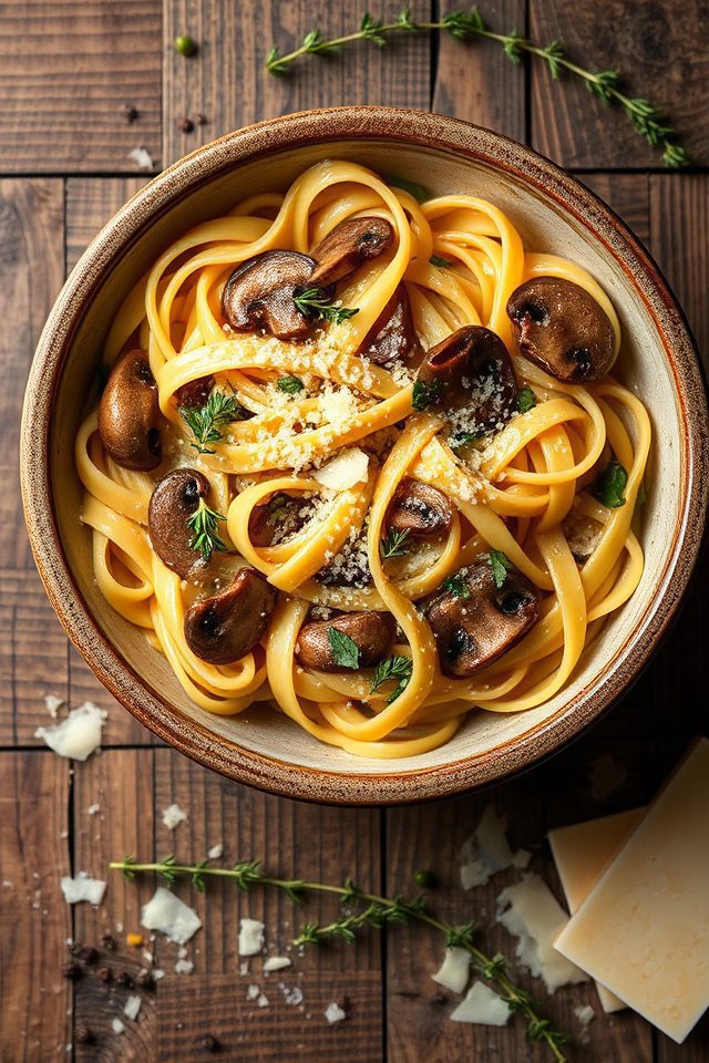 pasta with mushrooms thyme
