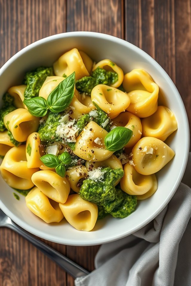 pasta with pesto sauce