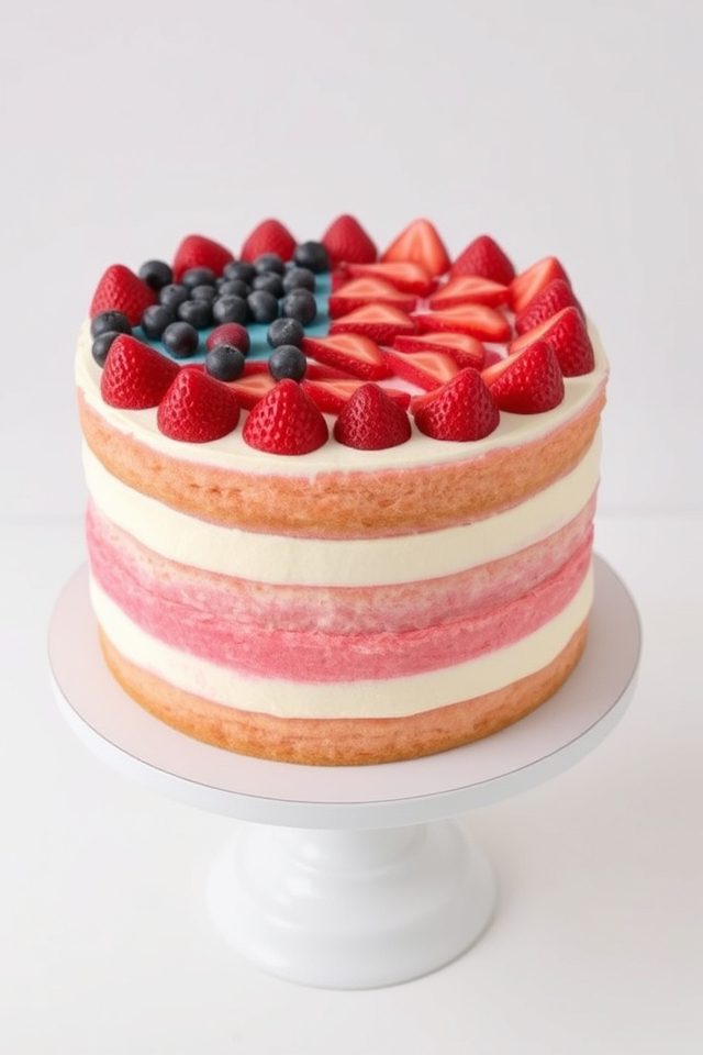 patriotic american flag cake