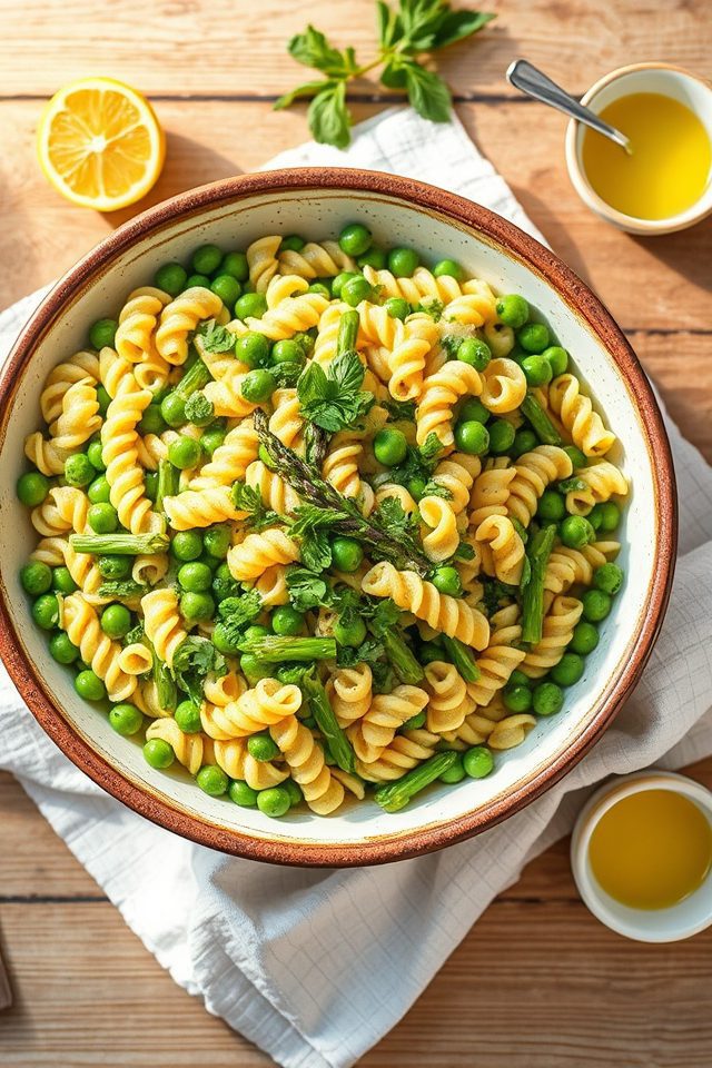 pea asparagus pasta salad