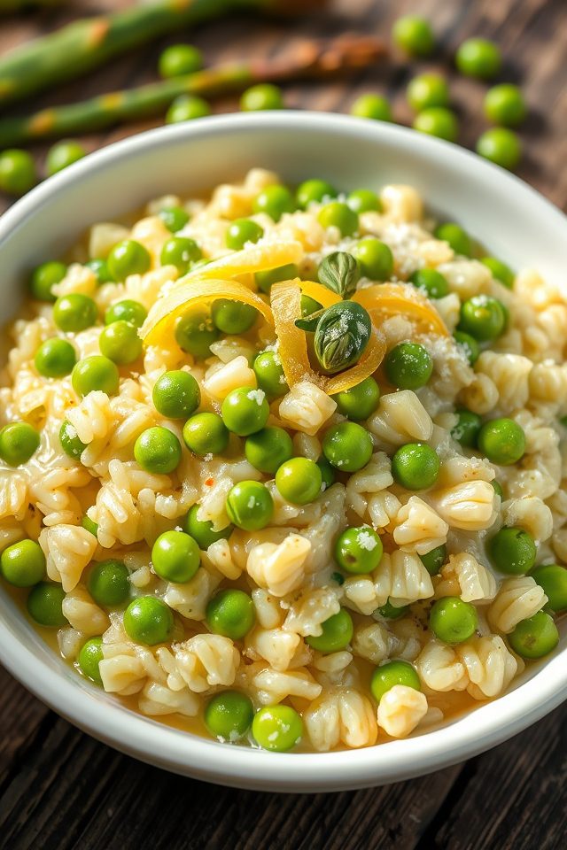 pea asparagus risotto recipe