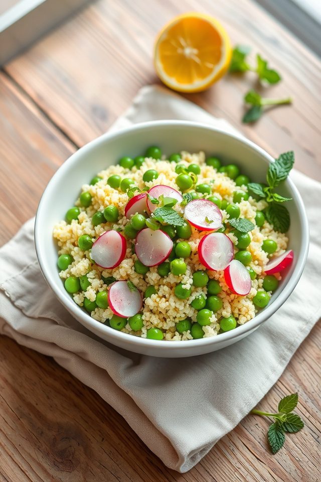 pea mint couscous salad