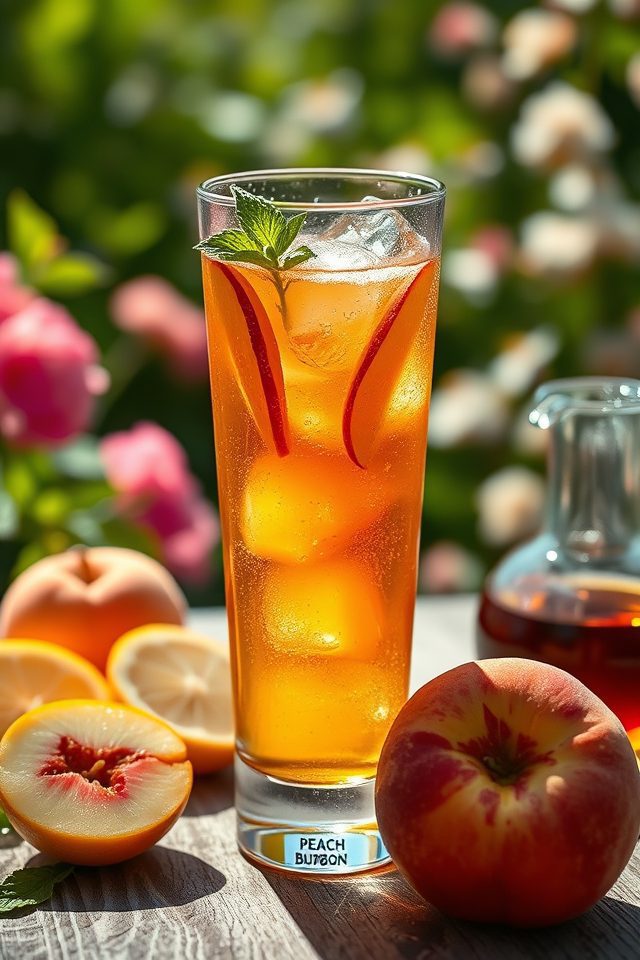 peach whiskey iced tea