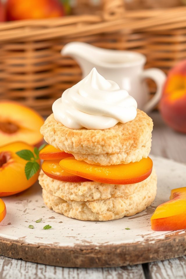peaches in sweet biscuits