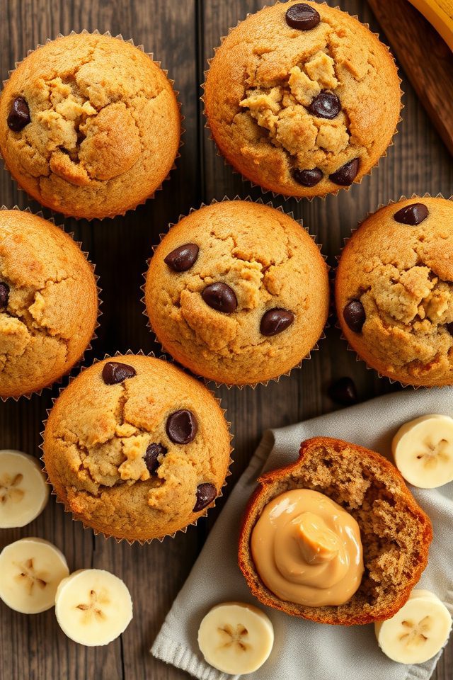peanut banana breakfast muffins