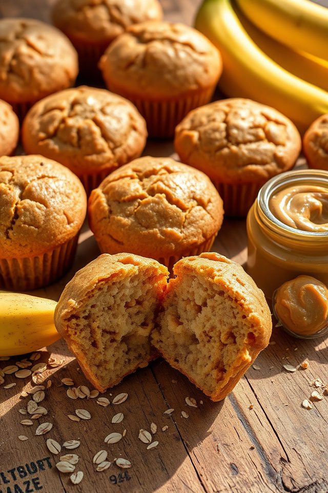 peanut butter banana muffins