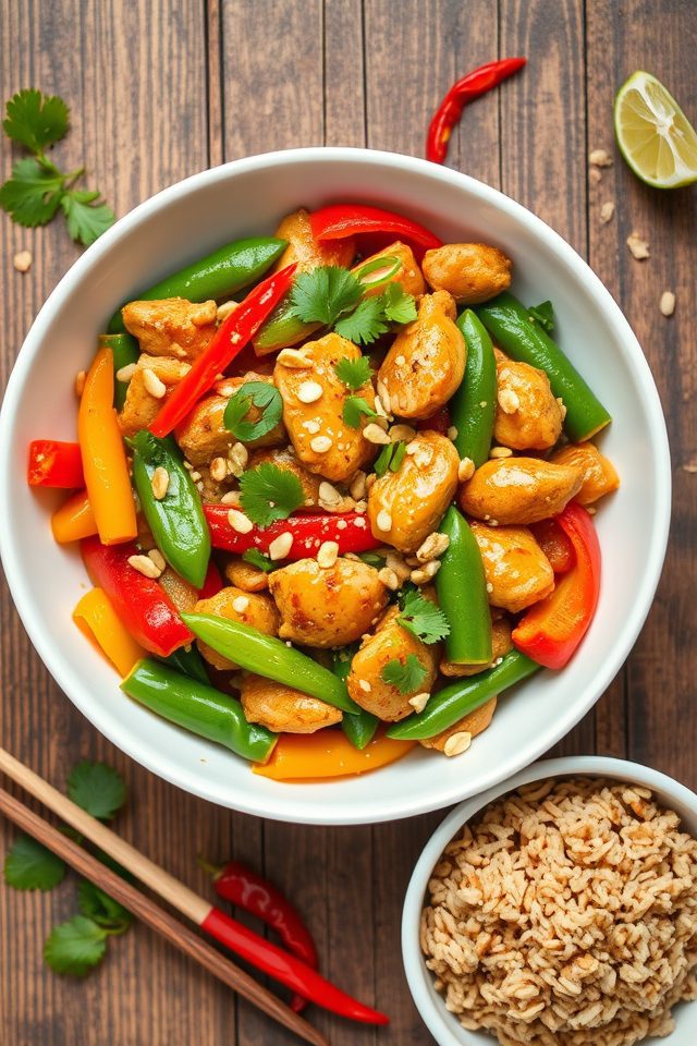 peanut chicken stir fry