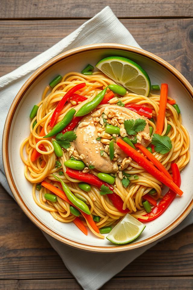 peanut edamame noodle salad