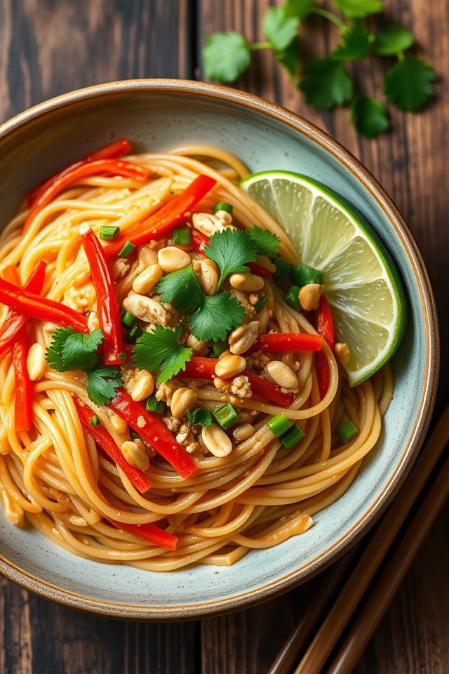 peanut sauce noodle bowl