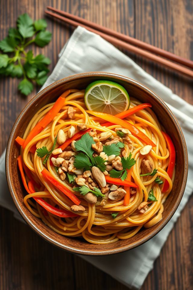 peanut sauce noodle bowl