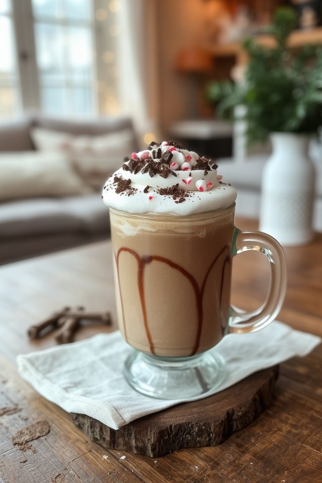 peppermint mocha holiday drink