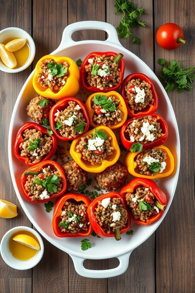 peppers filled with greek ingredients