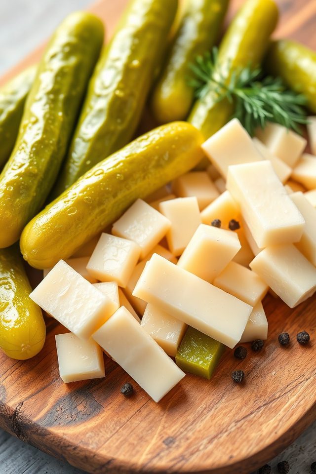 pickle spears low fat cheese