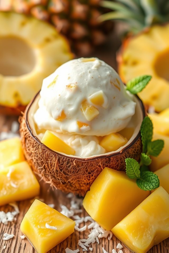pineapple coconut flavored ice cream