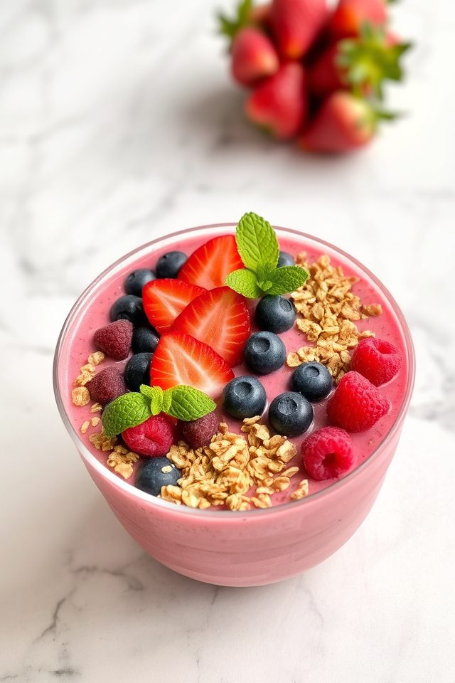 pink drink smoothie bowl