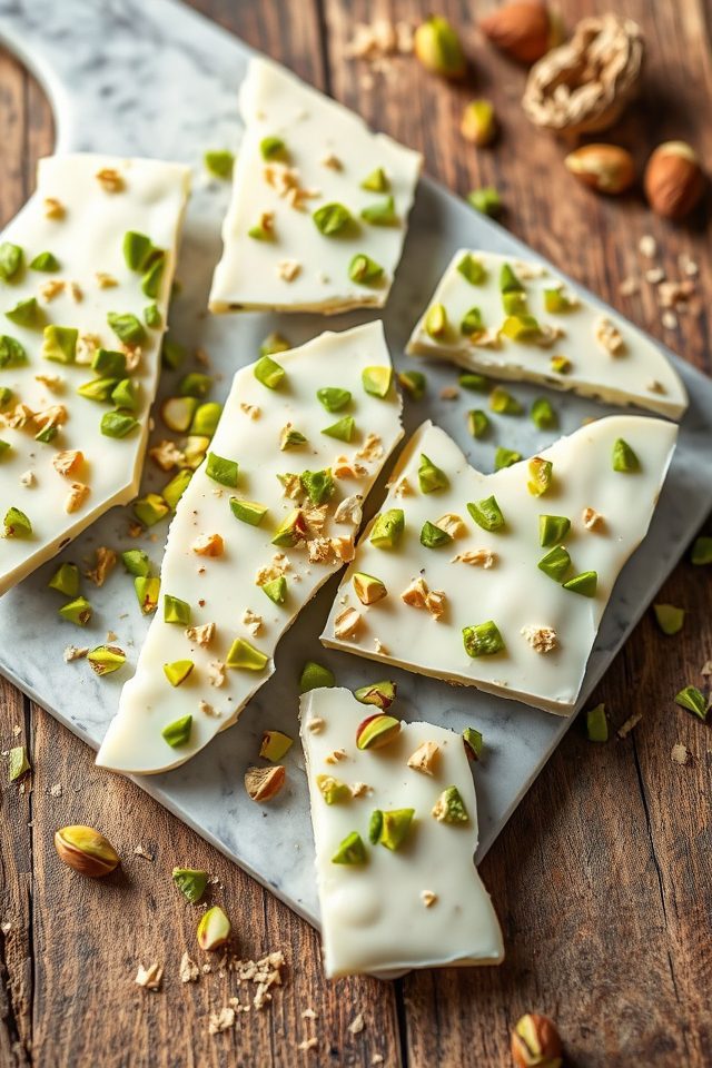 pistachio white chocolate dessert