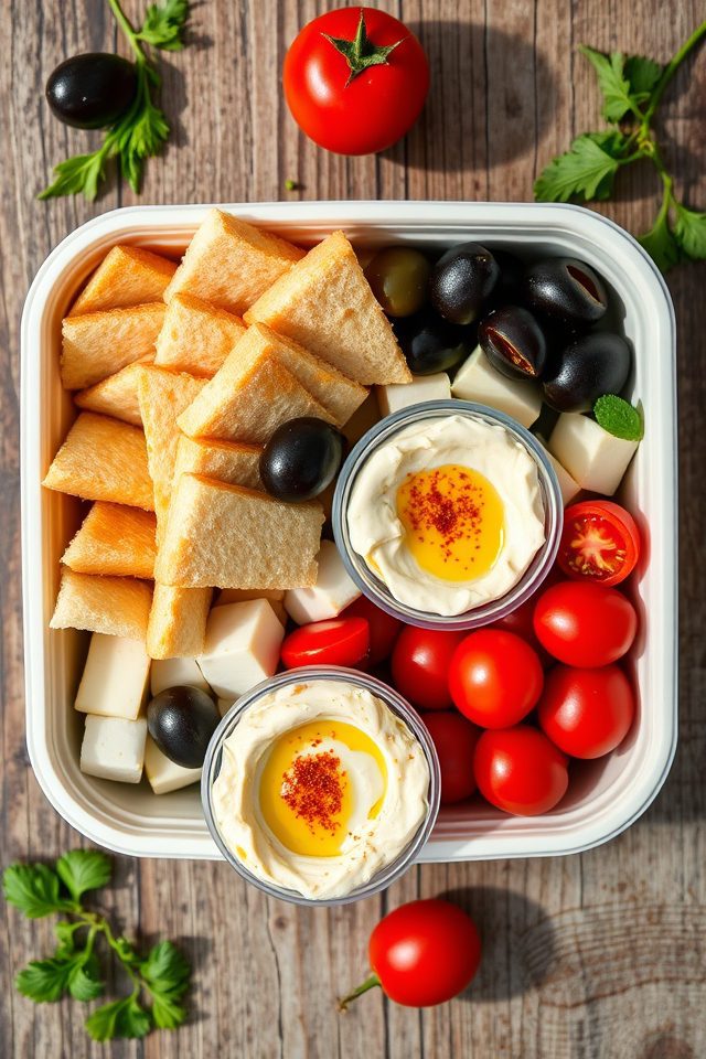 pita olives cheese snack