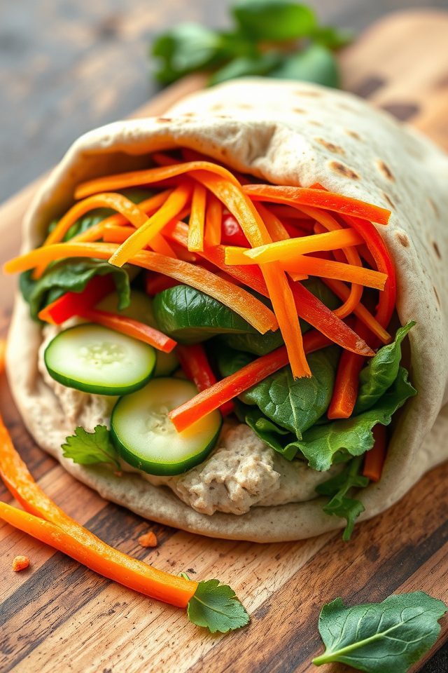 pita with veggies hummus