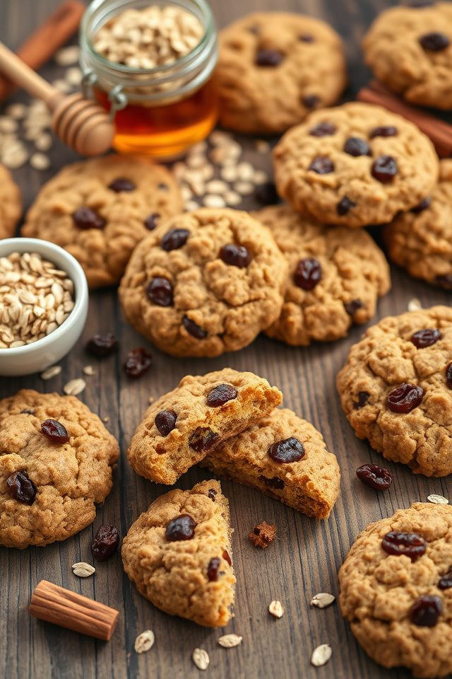 plant based raisin oatmeal cookies