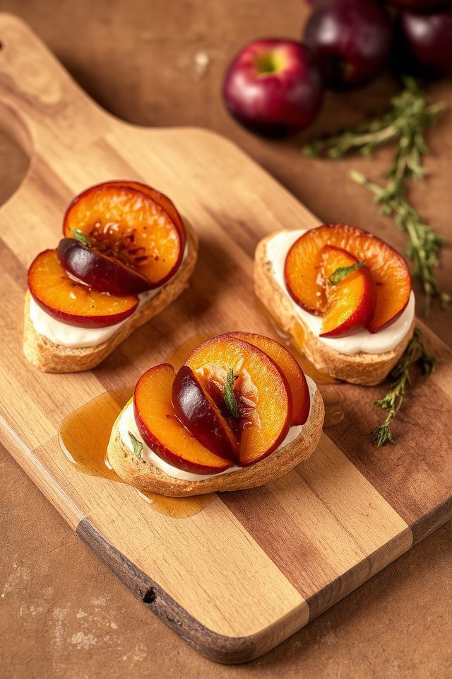 plum and brie crostini