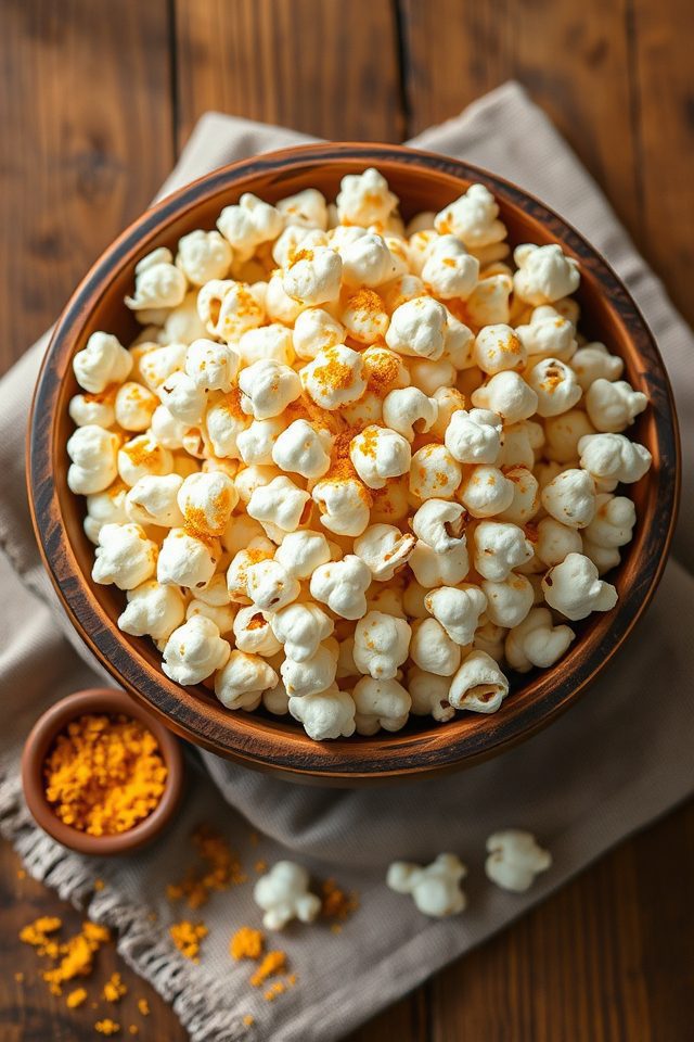 popcorn topped with yeast