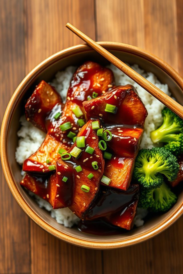 pork broccoli teriyaki dish