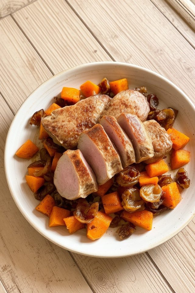 pork chops sweet hash