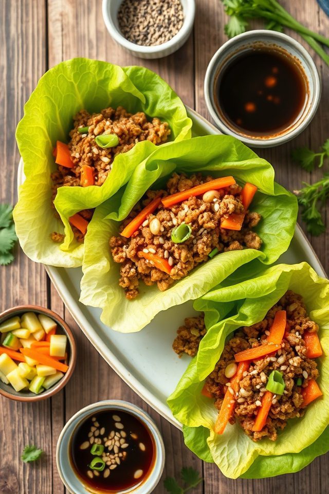 pork lettuce ginger wraps