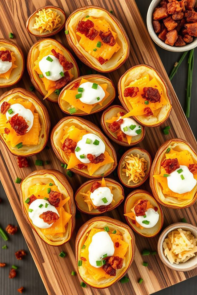 potato bites bacon topping