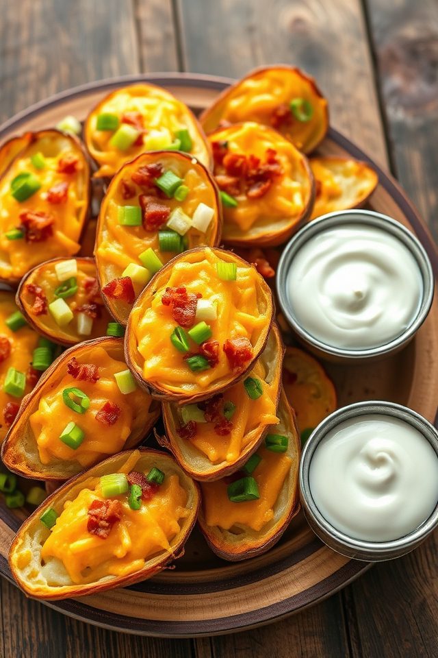 potato skins with toppings