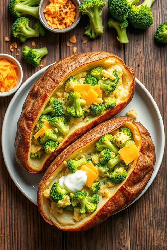 potatoes filled with broccoli