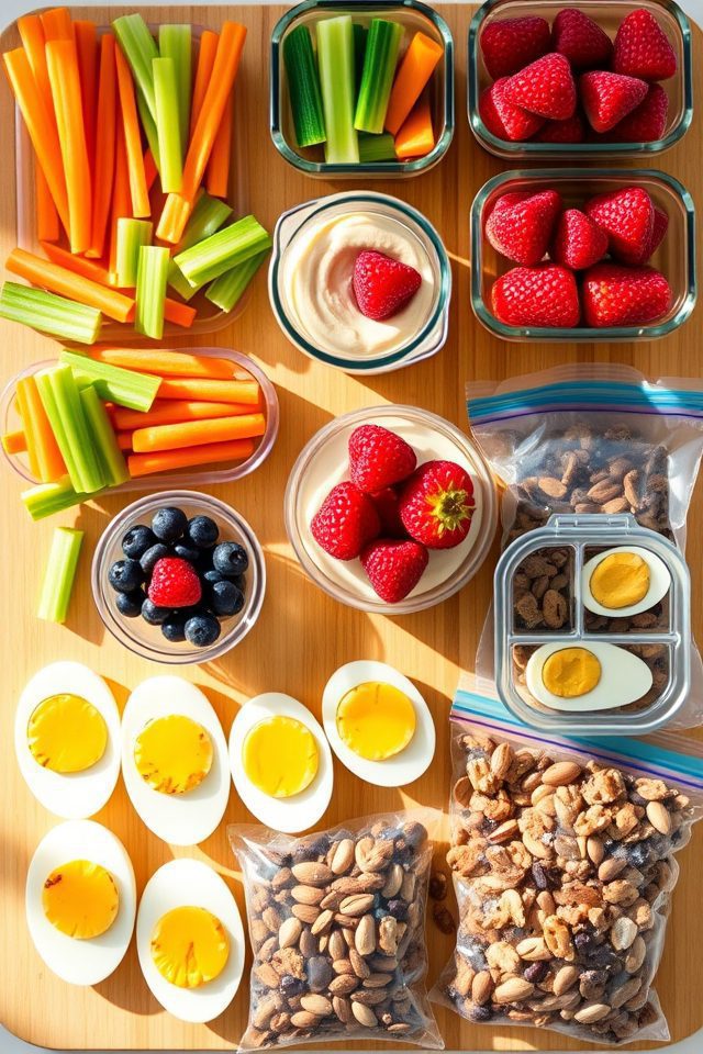 pre portioned healthy snack preparation