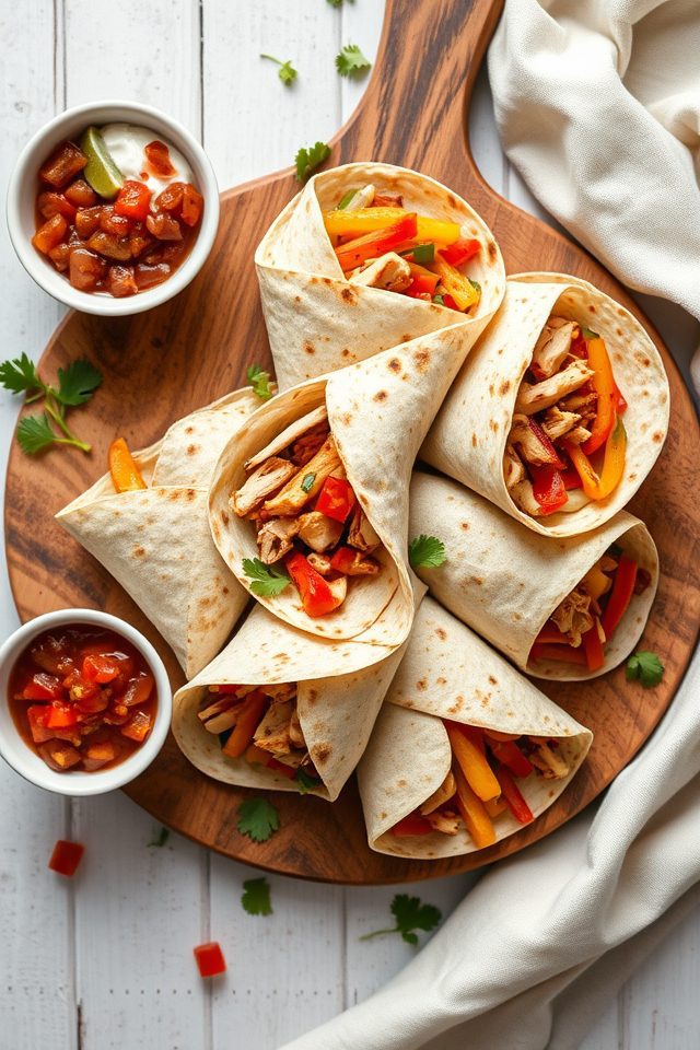 pre prepared chicken fajita wraps