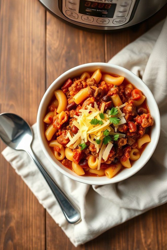 pressure cooked cheesy pasta