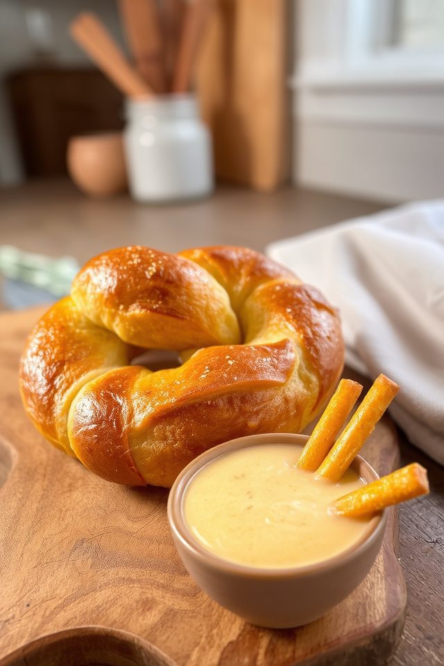 pretzels with cheese dip