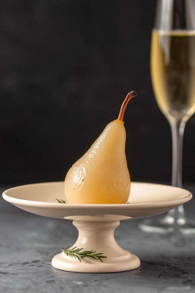 prosecco poached pear dessert