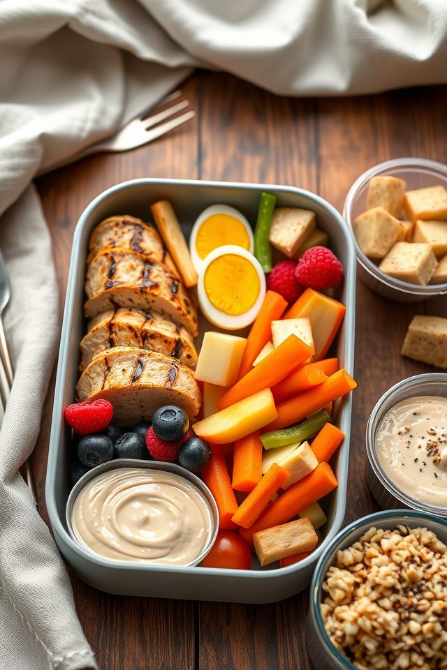 protein fruit veggie bento