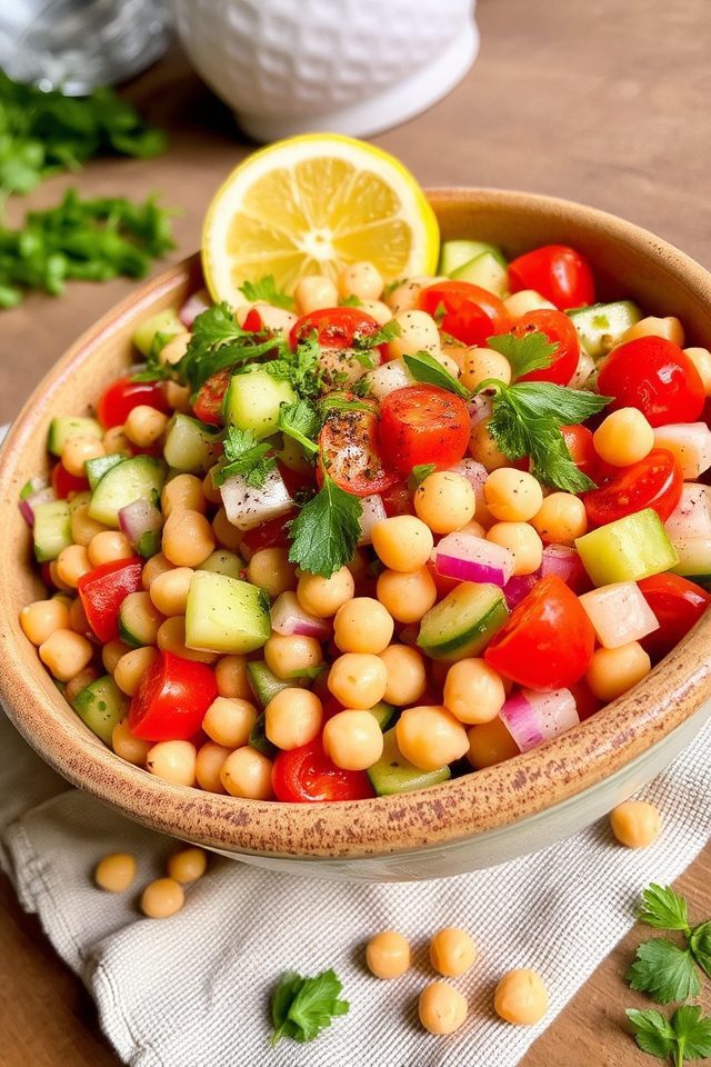 protein packed chickpea vegetable bowl