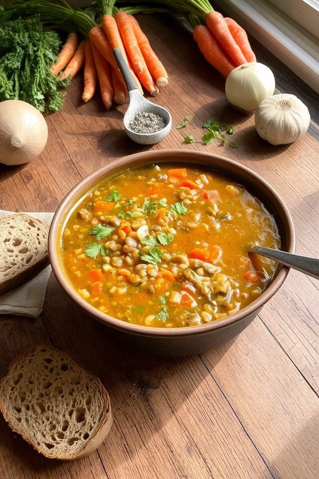 protein rich comforting lentil soup