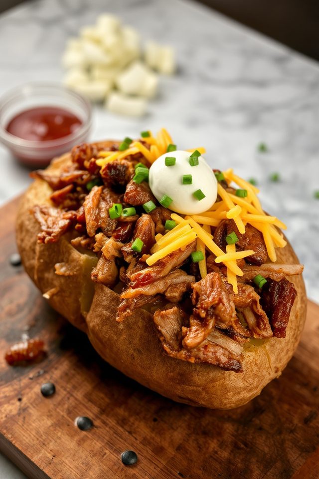 pulled pork stuffed potatoes