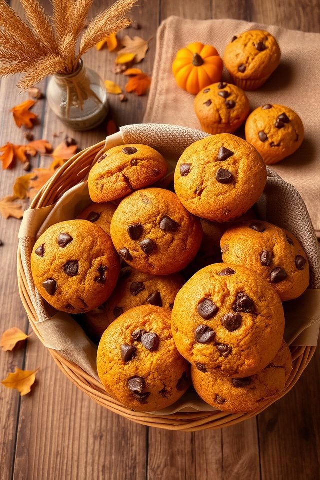 pumpkin and chocolate muffins