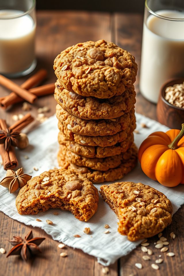 pumpkin flavored oat cookies