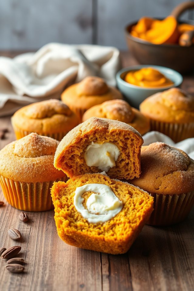 pumpkin muffins cream cheese