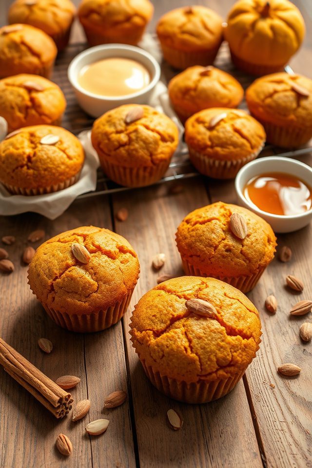 pumpkin spice almond muffins