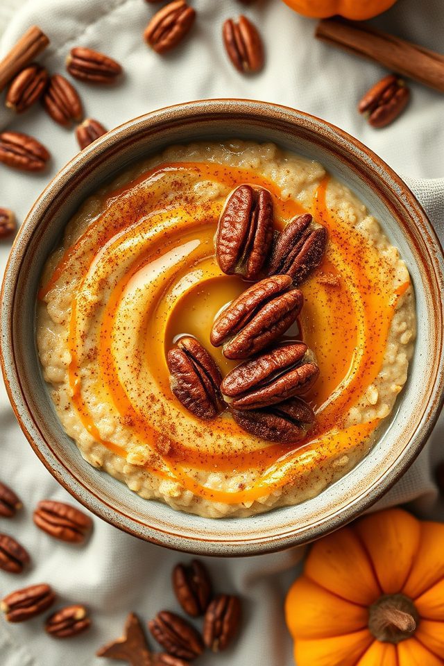 pumpkin spice pecan oatmeal