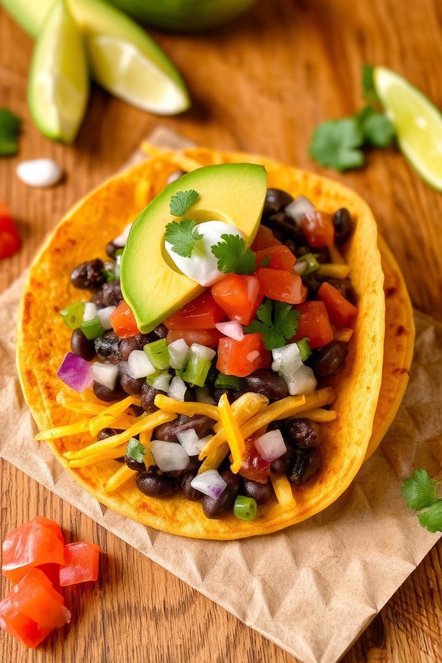 quick black bean tacos