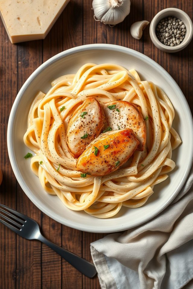 quick chicken alfredo penne
