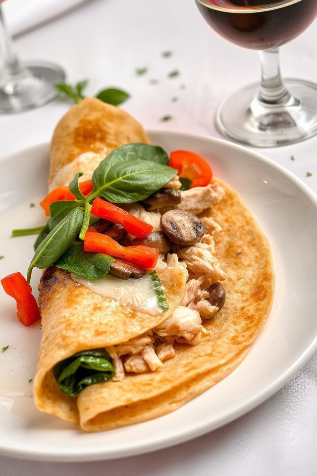 quick chicken crepe meal