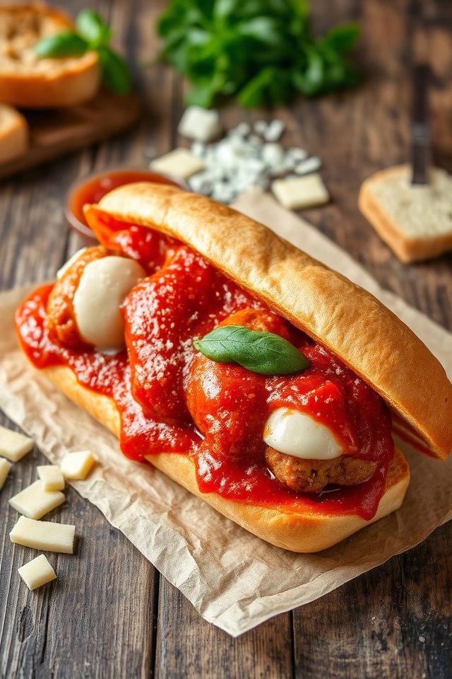 quick chicken meatball subs
